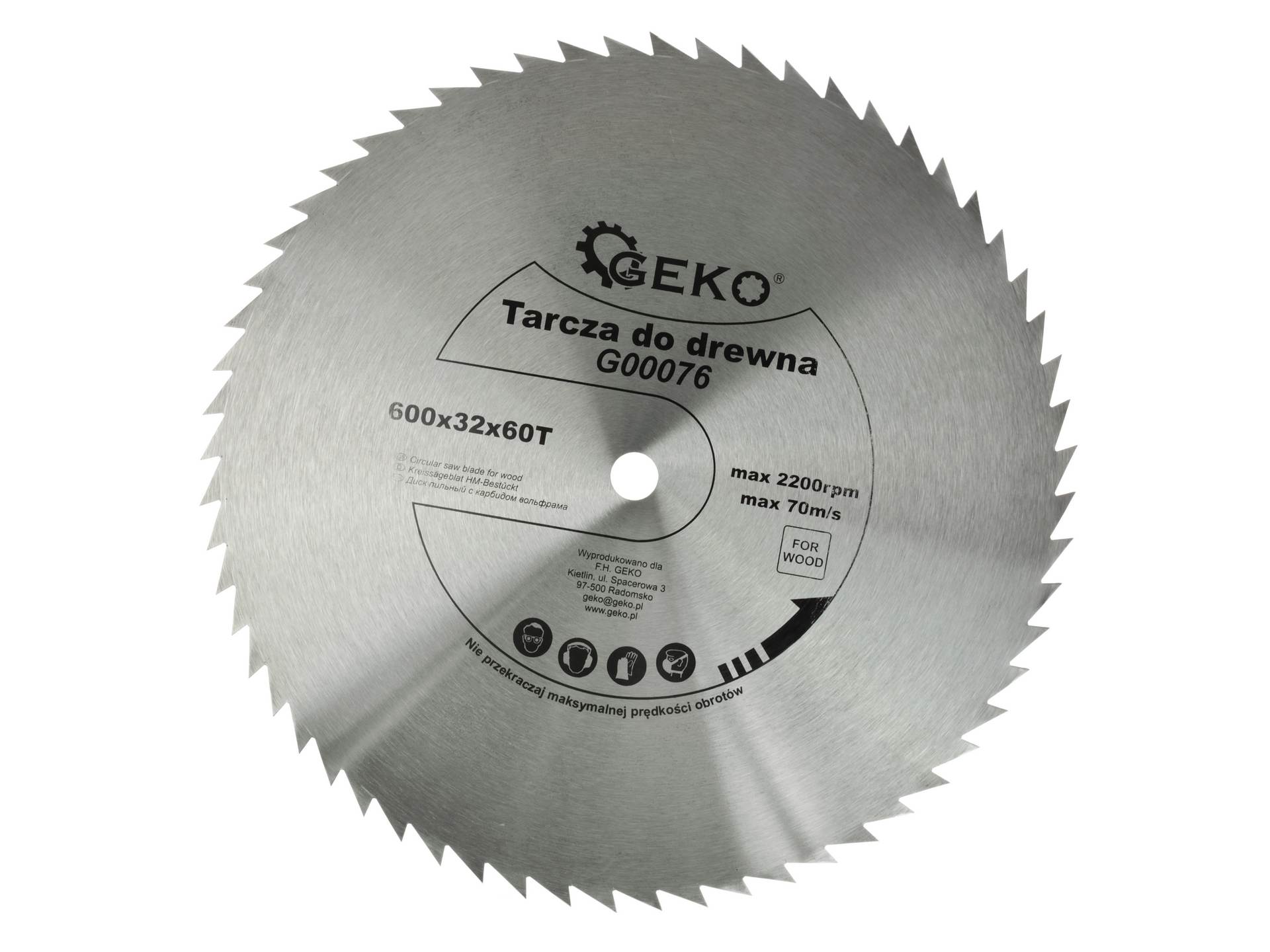 Circular saw blade for wood 600x32x60T