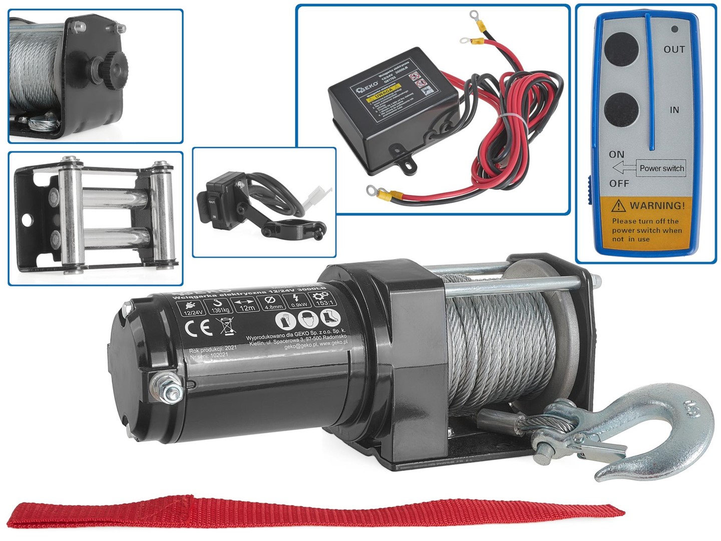 Electric winch 12V 3000LB