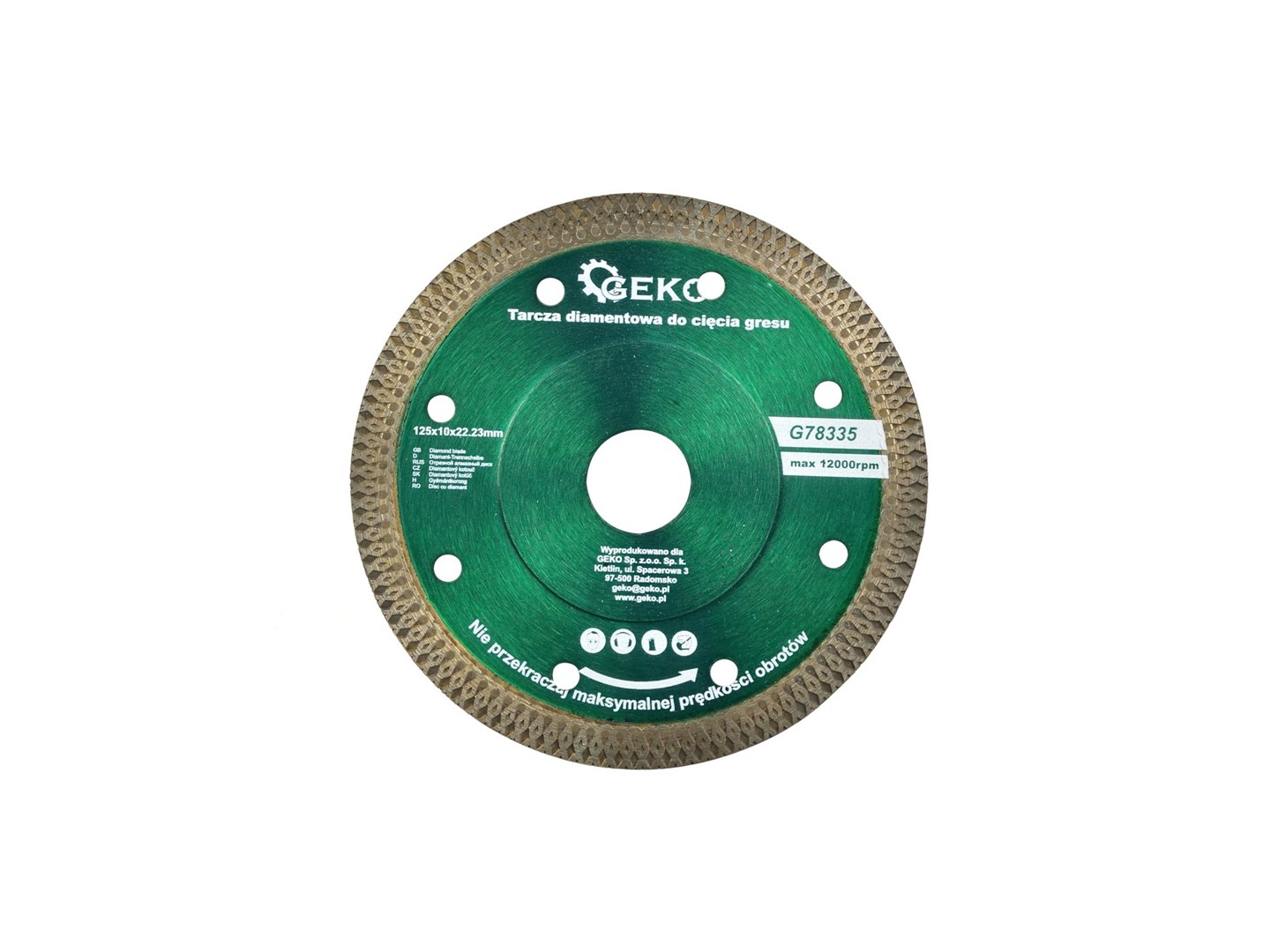 Diamond blade 125x10x22.23mm for tiles