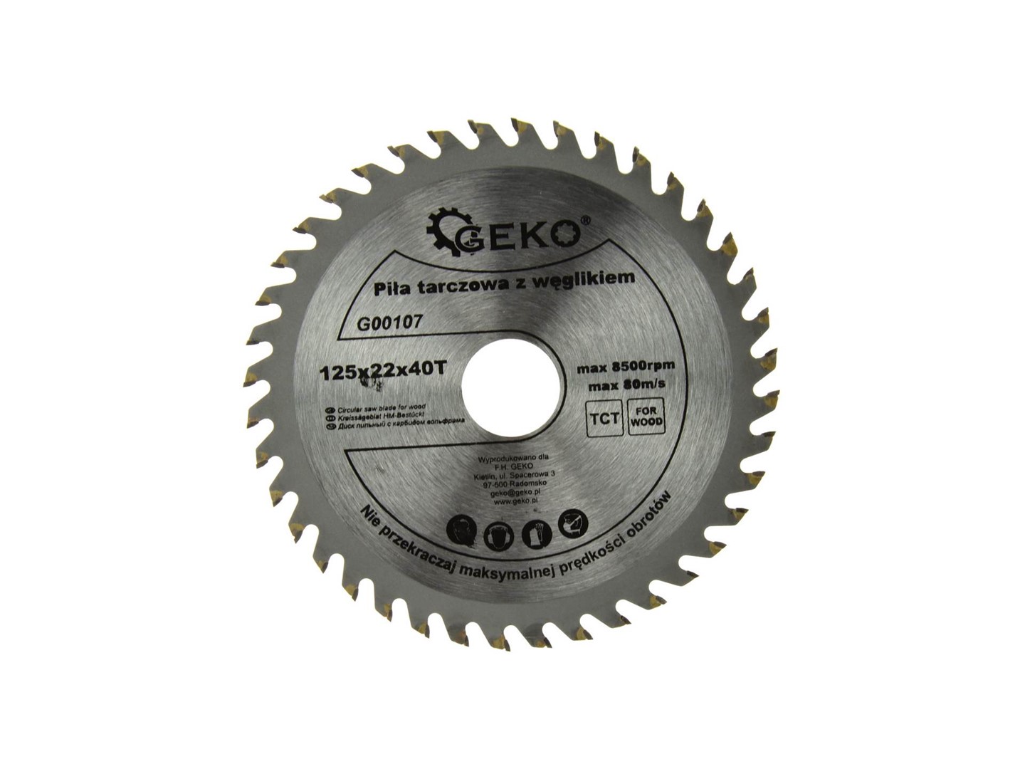 TCT circular saw blade for wood 125x22x40T