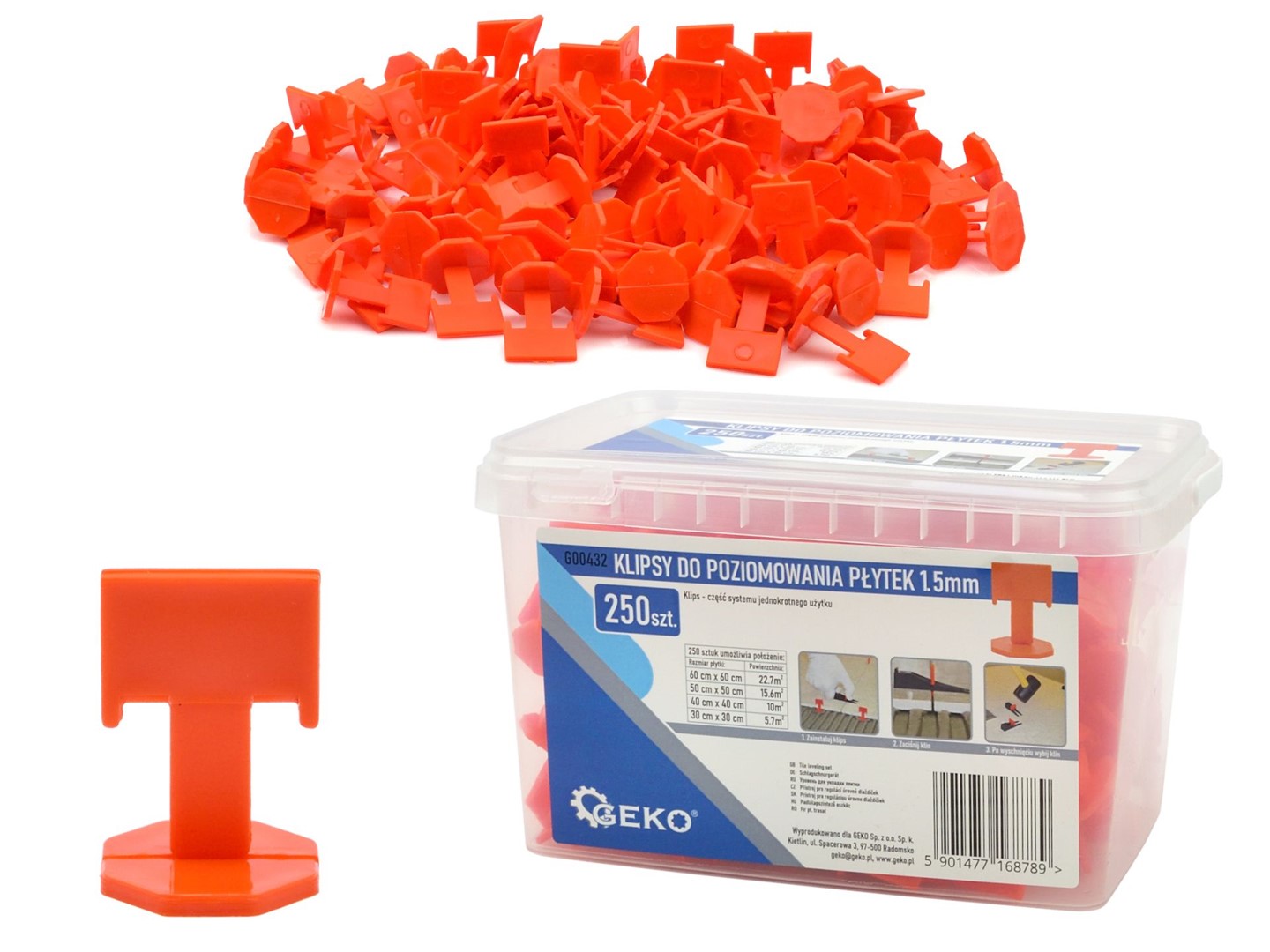 Clips 1,5mm for the tile leveling system 250 pcs (1/27/432)