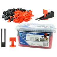 Tile Leveling System Tools - 100 wedges + 500 clips 1,5mm (1/8/128)