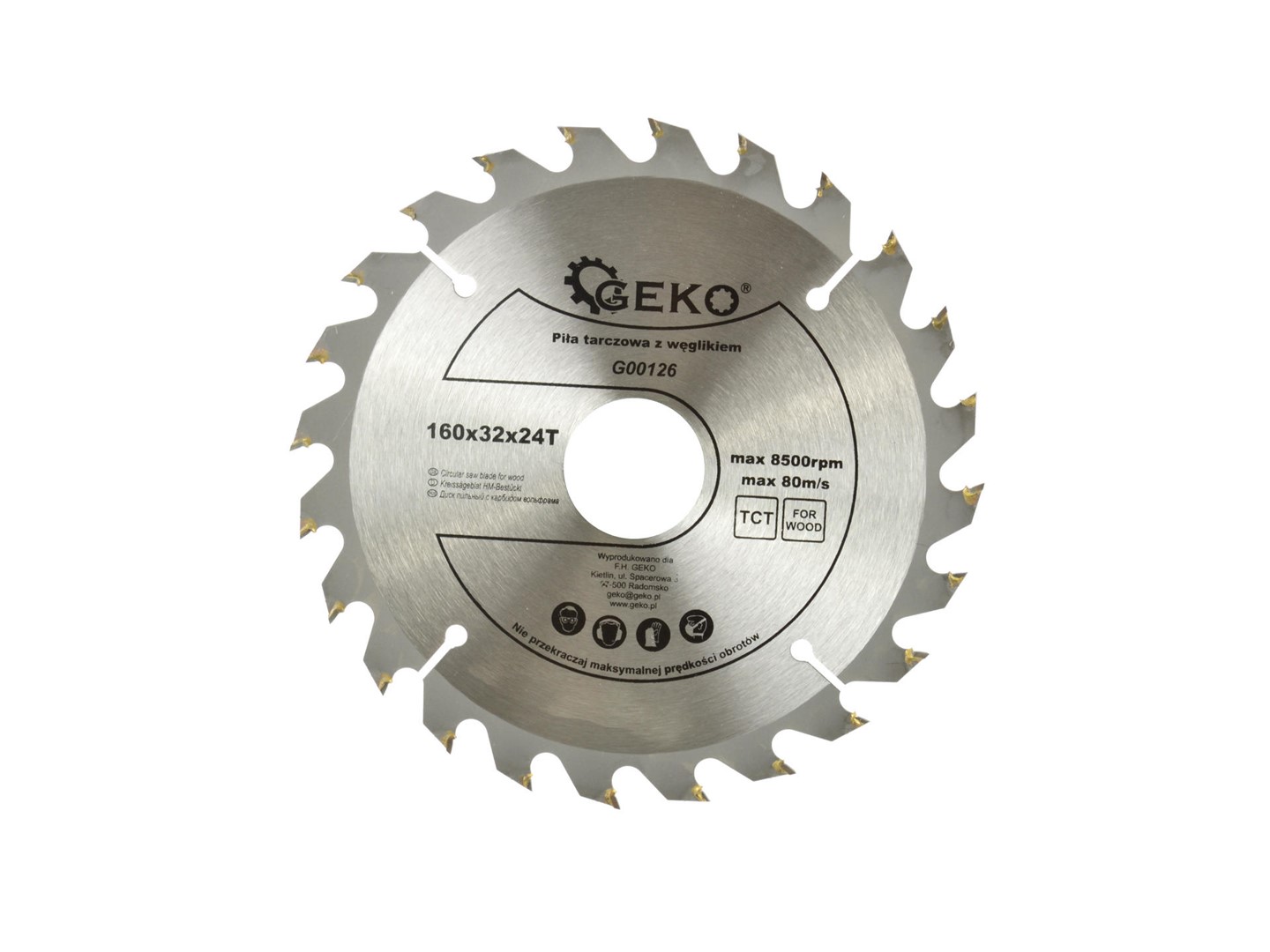 TCT circular saw blade for wood 160x32x24T