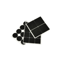 Podkładki filcowe pod meble zestaw (czarne) – okrągłe 25mm i prostokątne 25x25mm + 40x40mm 28szt.(25/250)