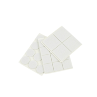 Podkładki filcowe pod meble zestaw (białe) – okrągłe 25mm i prostokątne 25x25mm + 40x40mm 28szt.(25/250)