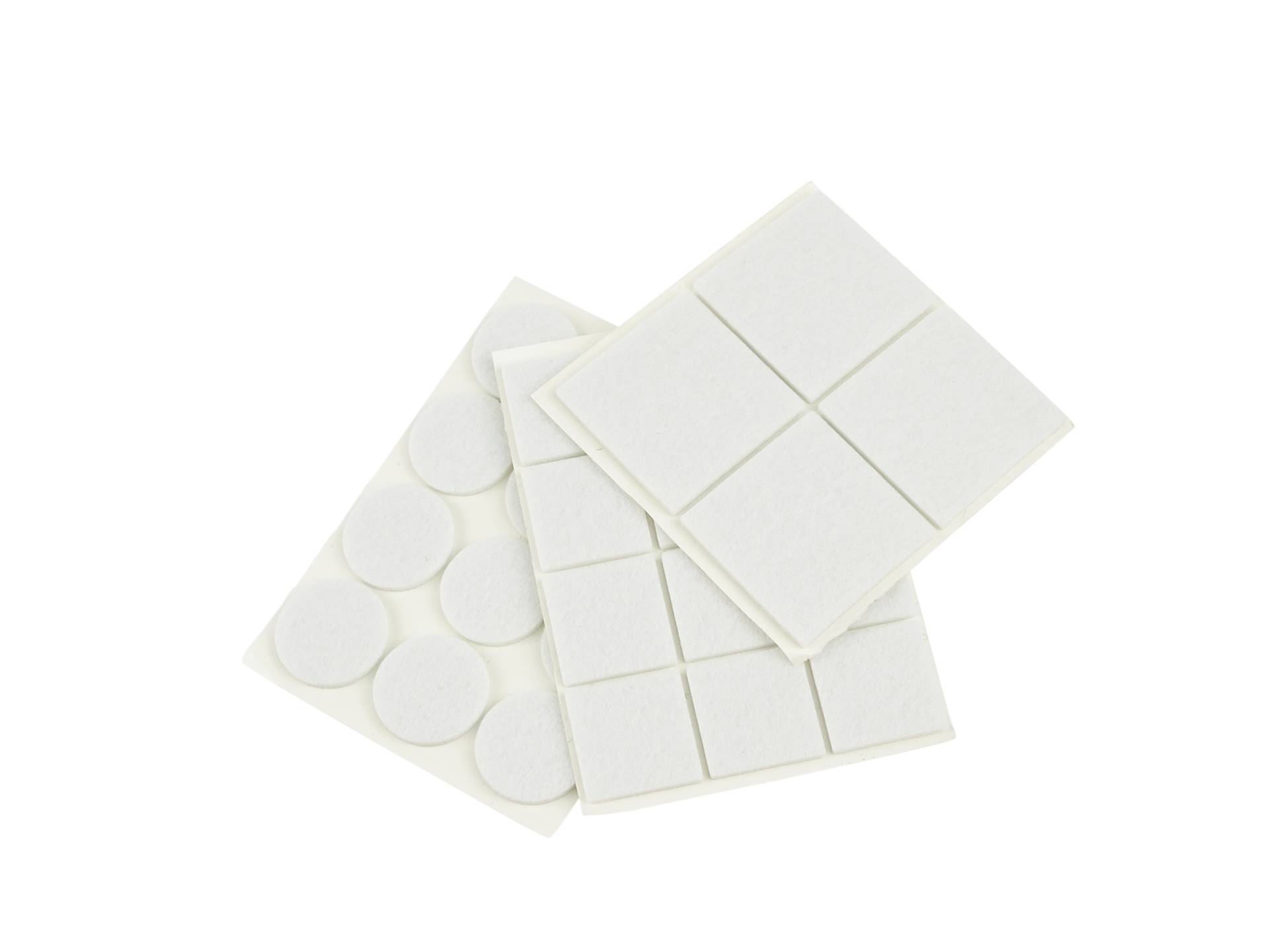 Felt pads 28pcs round 25mm square 40mm(white)