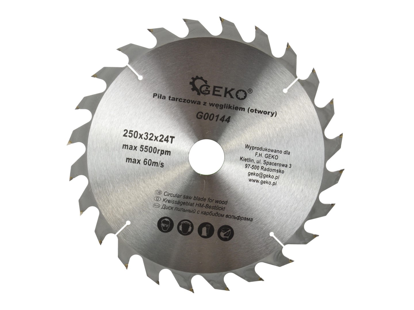 TCT circular saw blade for wood 250x32x24T