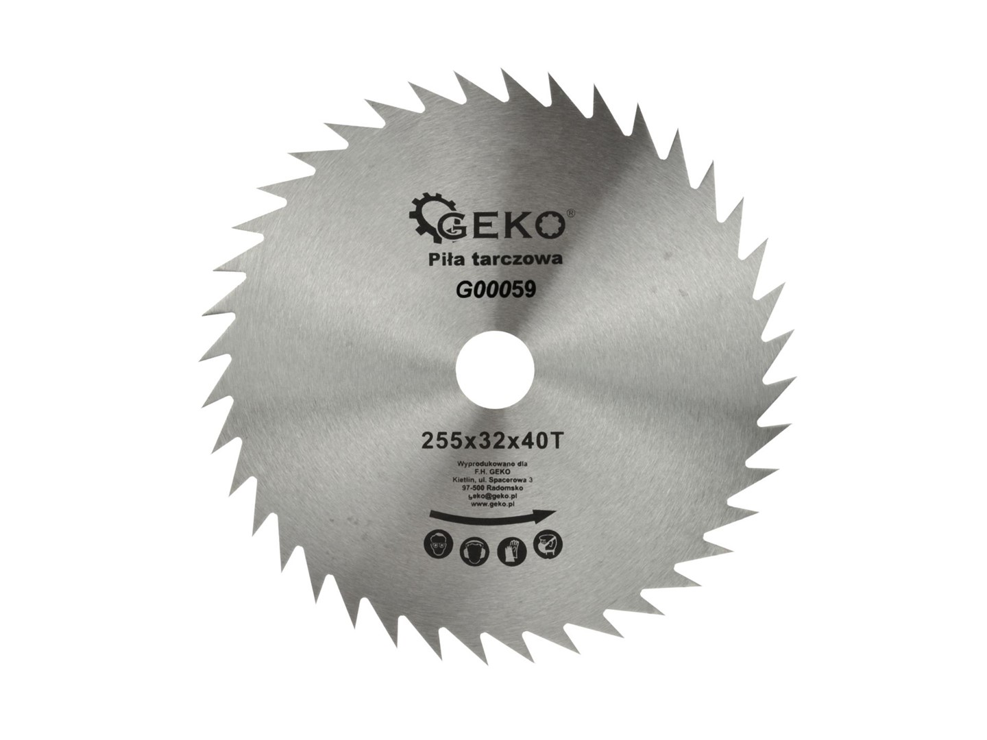 Circular saw blade for wood 250x32x40T non tip