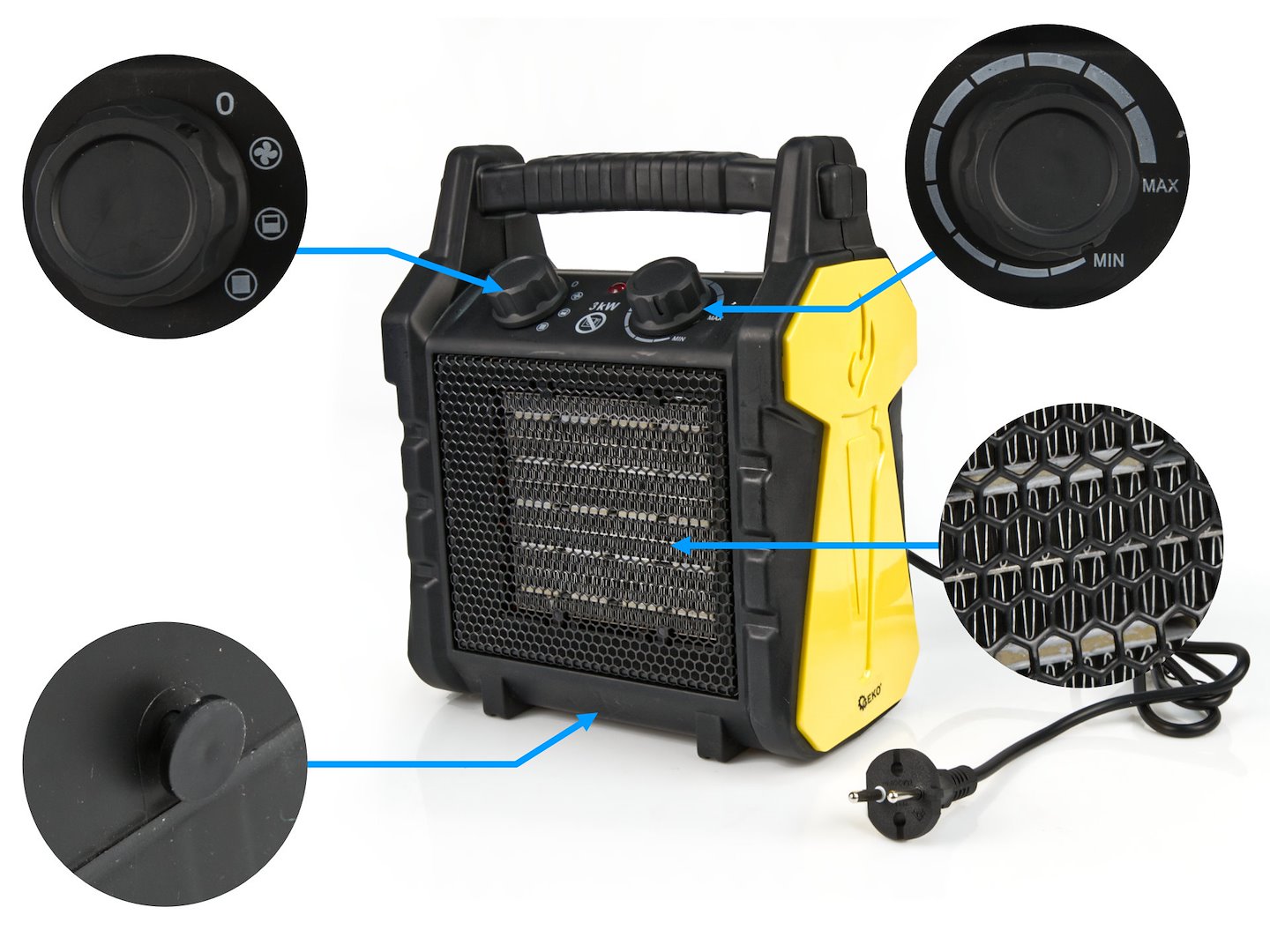 Elektrický keramický ohrievač - 3KW radiátor (1)