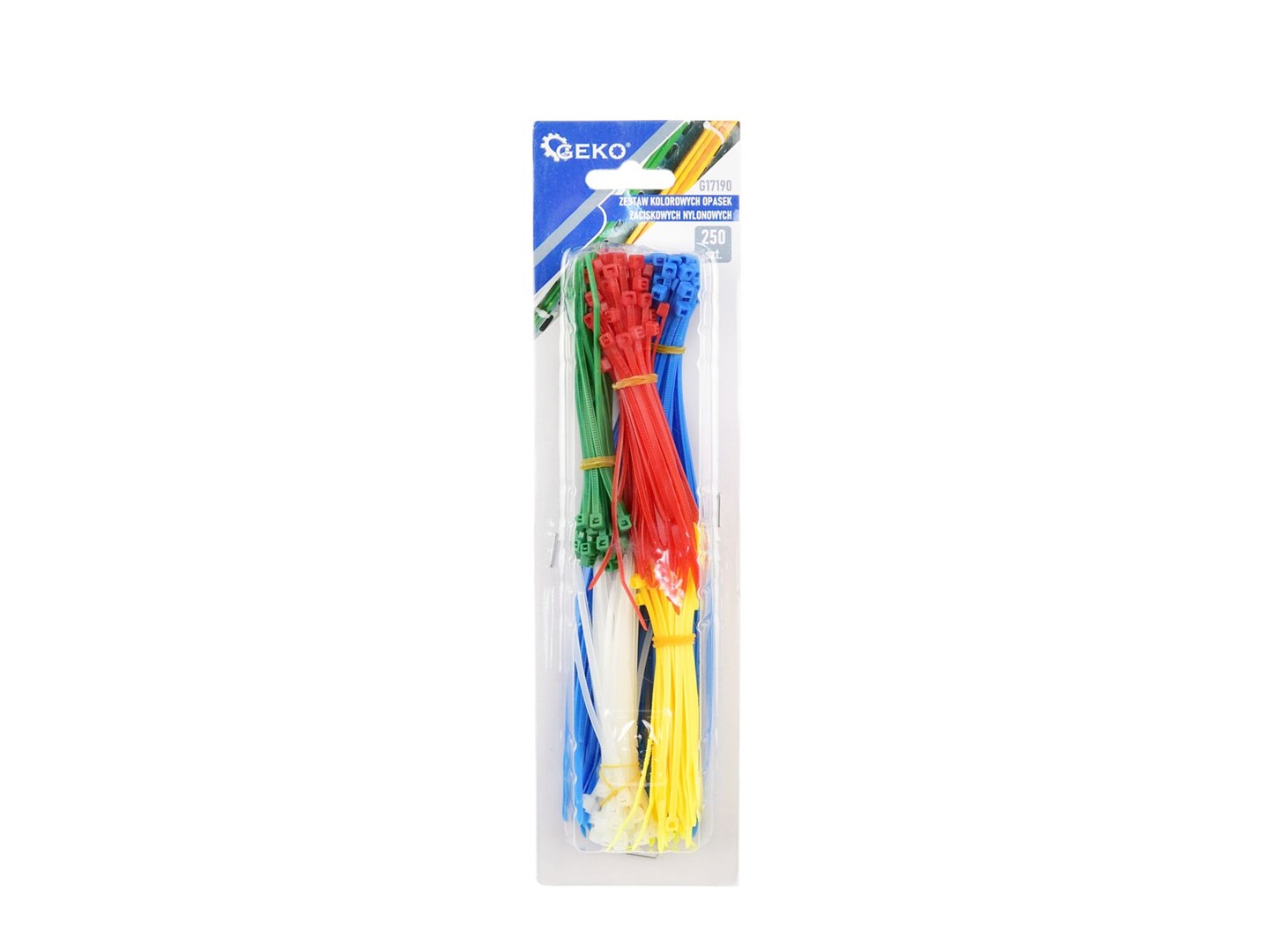 Set of colored self-tightening ties 250pcs