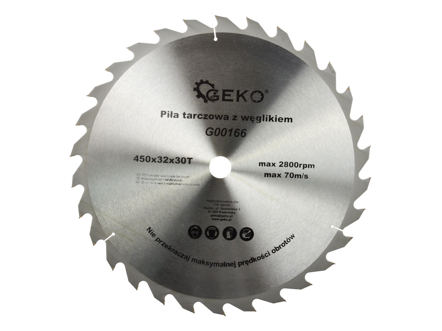 TCT circular saw blade for wood 450x32x30T