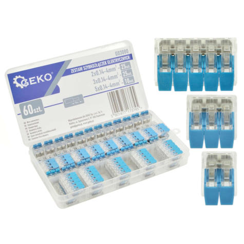 Zestaw szybkozłączek elektrycznych 60el. 0,2-4mm2 (100)