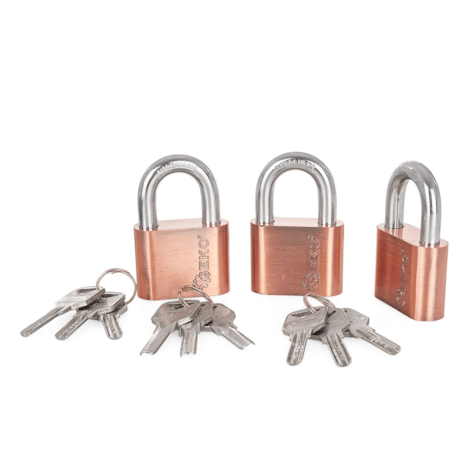 Set of nickel-plated padlocks 50mm 3pcs. (one key system)