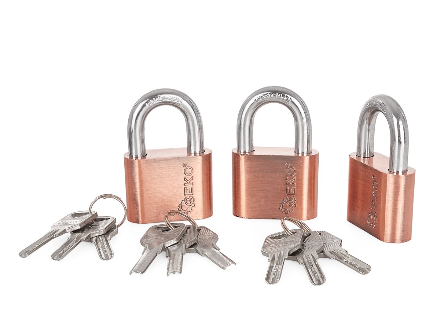 Set of nickel-plated padlocks 50mm 3pcs. (one key system)