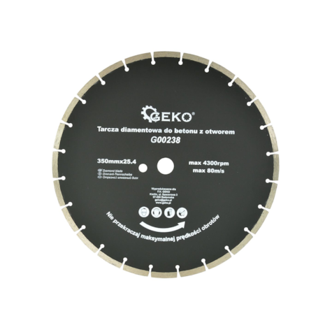 Tarcza diamentowa do betonu 350mmx25,4mm z dodatk. otworem (10)