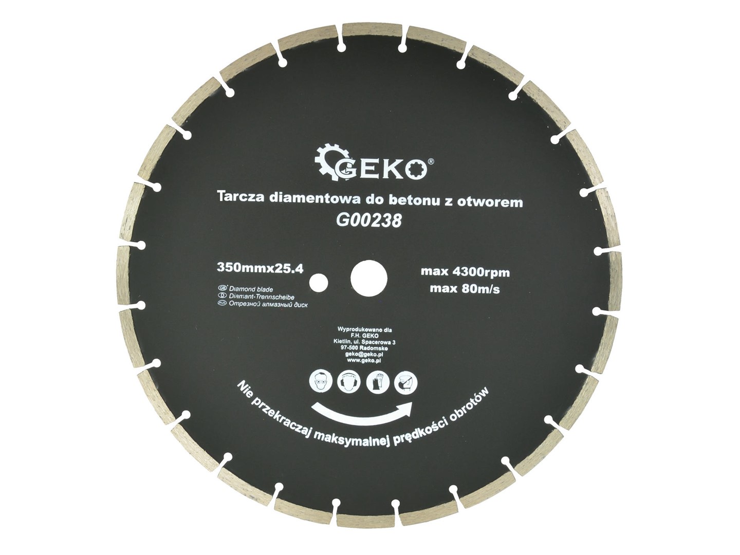 Segmented Rim Diamond Blade 350x25,4mm with Additional Hole