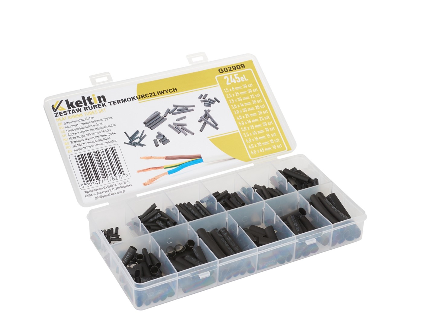 245pcs spring pins - heat shrink tubes set