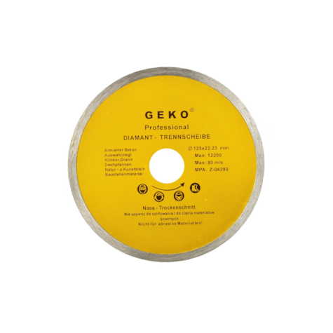 Continuous Rim Diamond Blade 125x8x22mm GEKO Profi