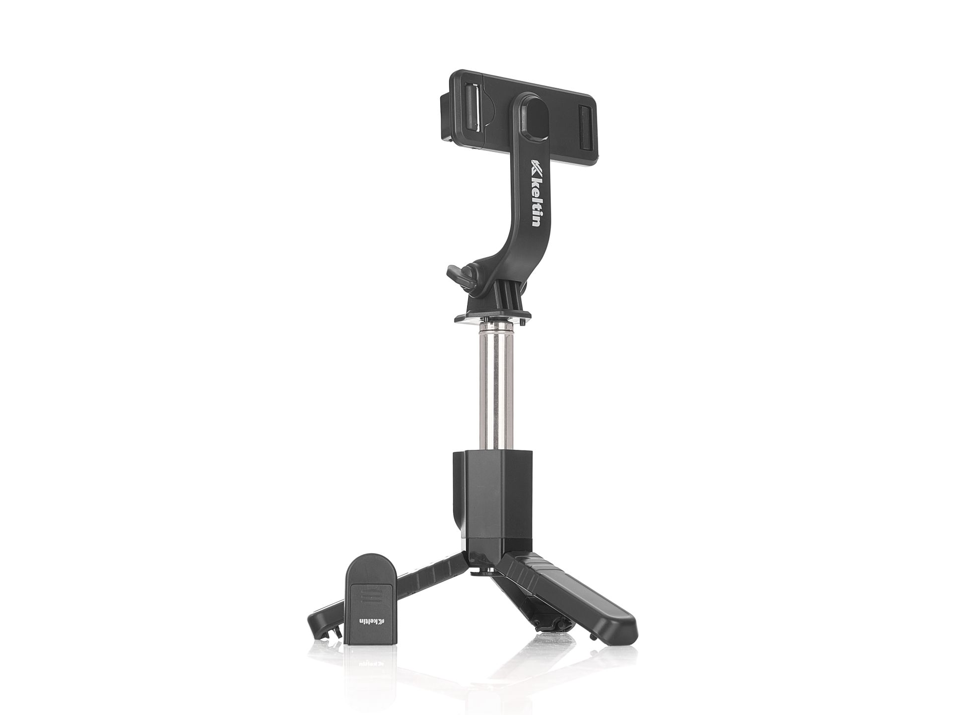 Selfie stick tripod with a remote control