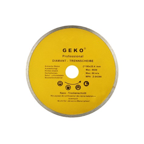 Continuous Rim Diamond Blade 180x8x25,4mm GEKO Profi