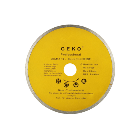 Continuous Rim Diamond Blade 180x8x25,4mm GEKO Profi