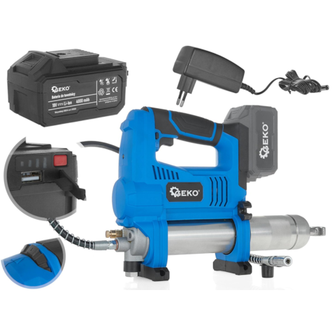 Cordless grease gun with 4.0Ah battery & charger
