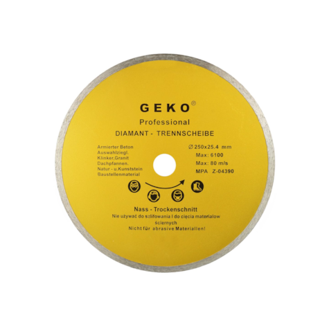Continuous Rim Diamond Blade 250x8x25,4mm GEKO Profi