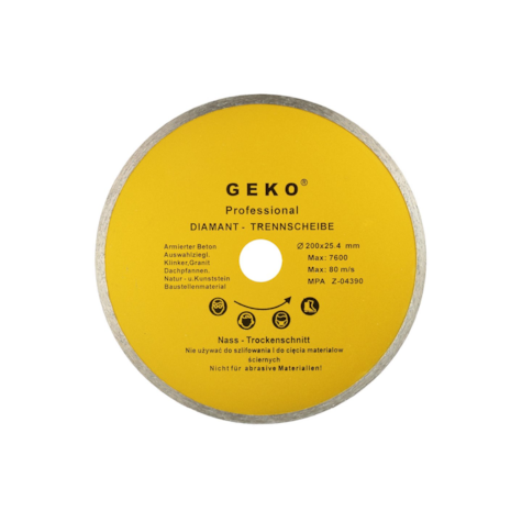 Continuous Rim Diamond Blade 200x8x25,4mm GEKO Profi