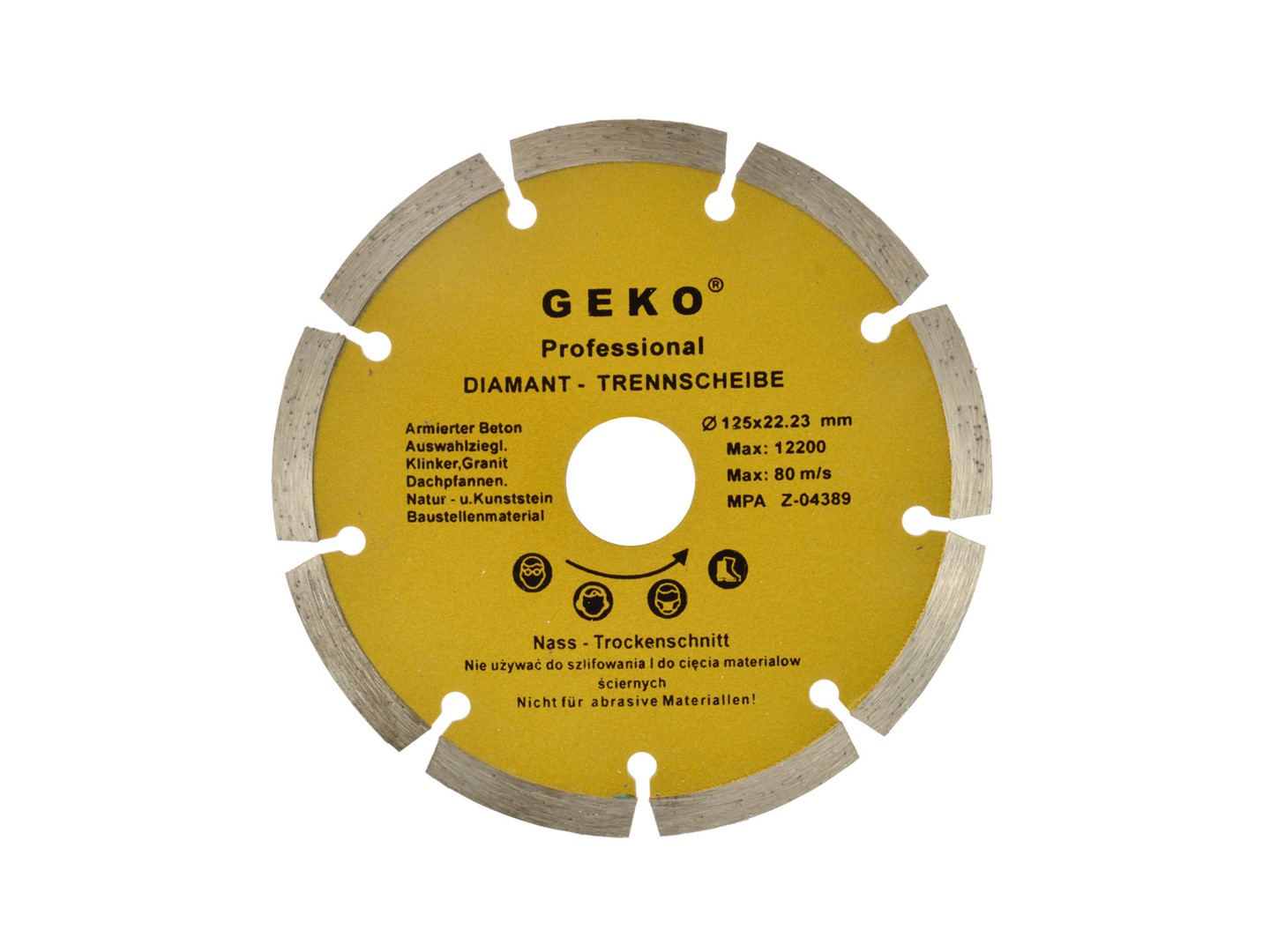 Segmented Rim Diamond Blade 125x8x22mm GEKO Profi