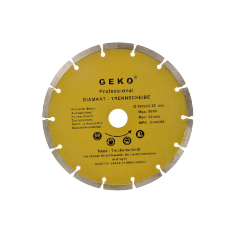 Segmented Rim Diamond Blade 180x8x22mm GEKO Profi
