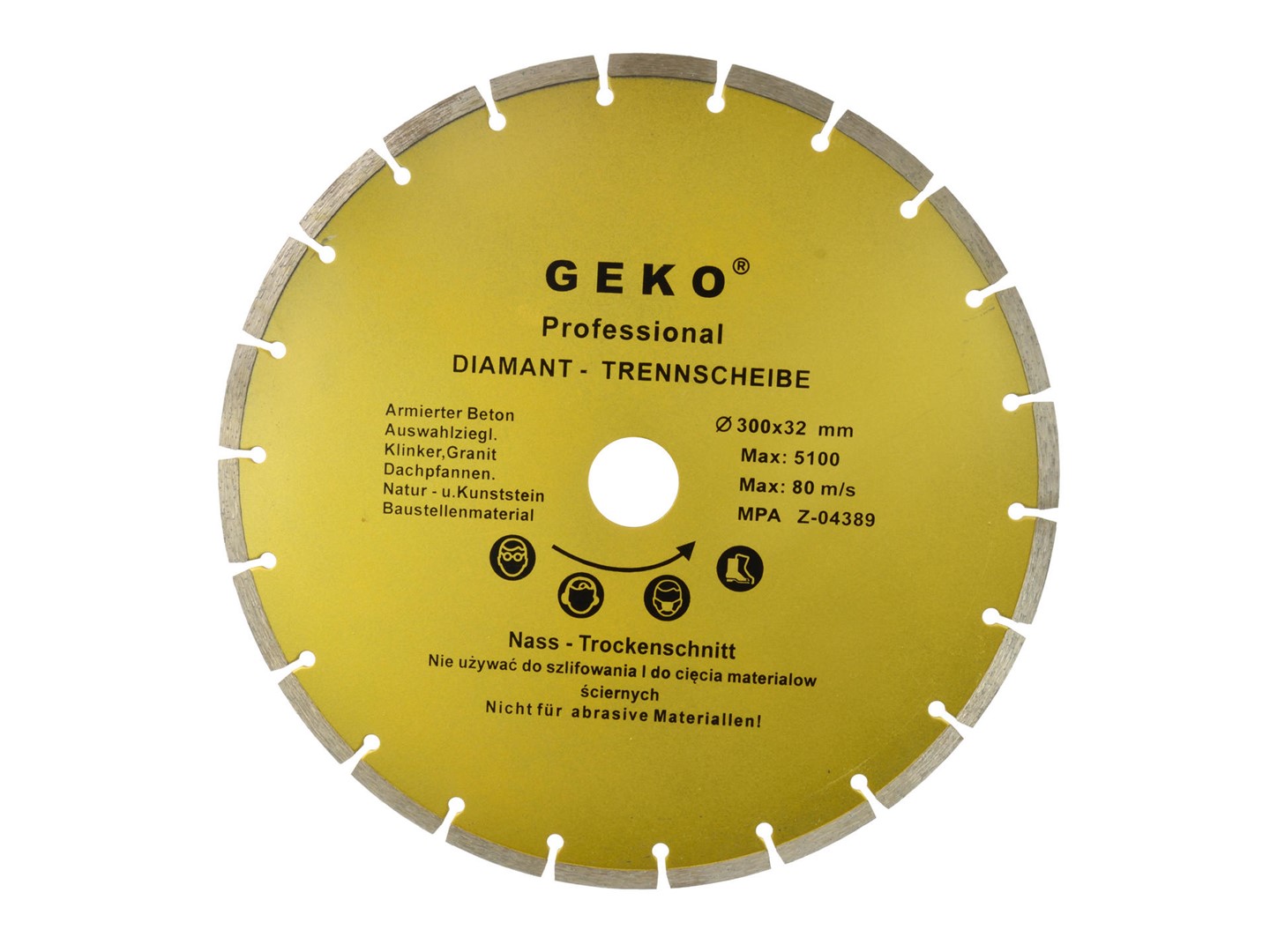 Segmented Rim Diamond Blade 300x8x32mm GEKO Profi