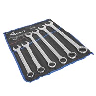 Satin Finish Combination Wrench Spanner Set 34-50mm 6pcs CrV (Storage Roll)