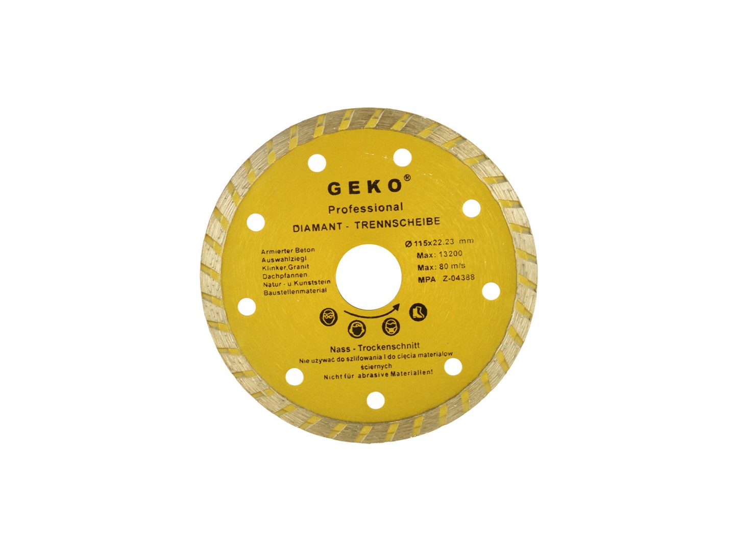 Continuous Turbo Rim Diamond Blade 115x22,2mm GEKO Profi