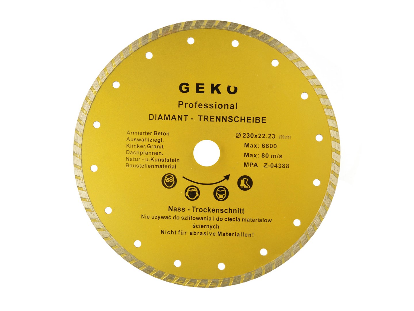 Continuous Turbo Rim Diamond Blade 230x22,2mm GEKO Profi