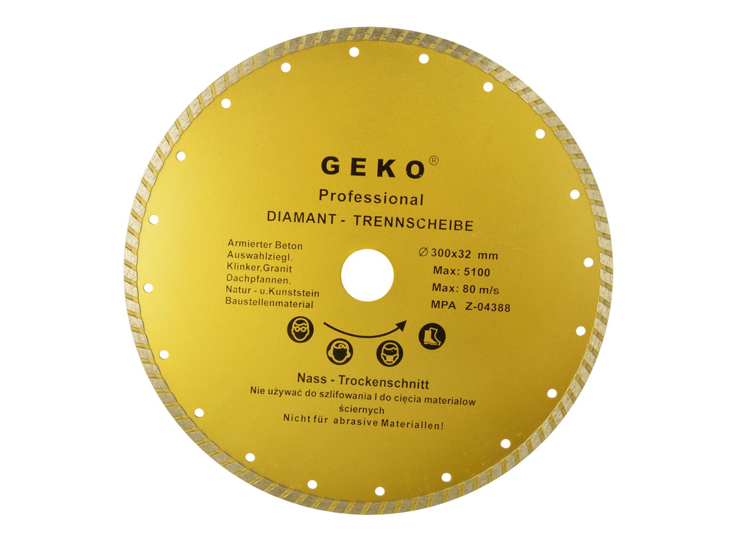 Continuous Turbo Rim Diamond Blade 300x32mm GEKO Profi