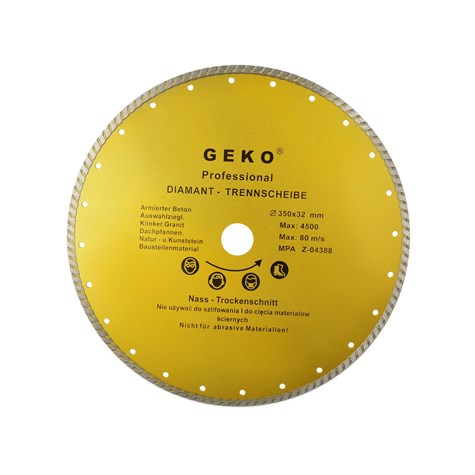 Continuous Turbo Rim Diamond Blade 350x32mm GEKO Profi