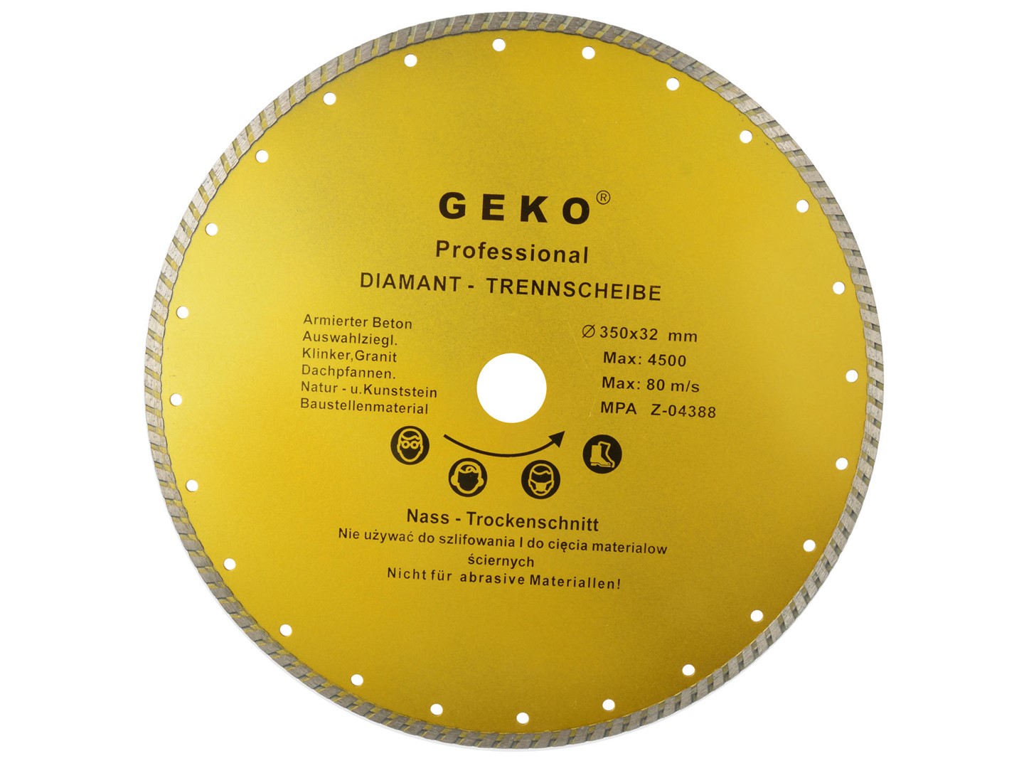 Continuous Turbo Rim Diamond Blade 350x32mm GEKO Profi