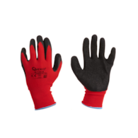 Cotton Work Gloves s.11 with Crinkled Latex Palm Coating, Knit Wrist (red)