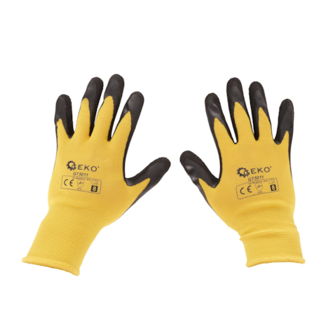 Coated protective gloves size 8 – yellow