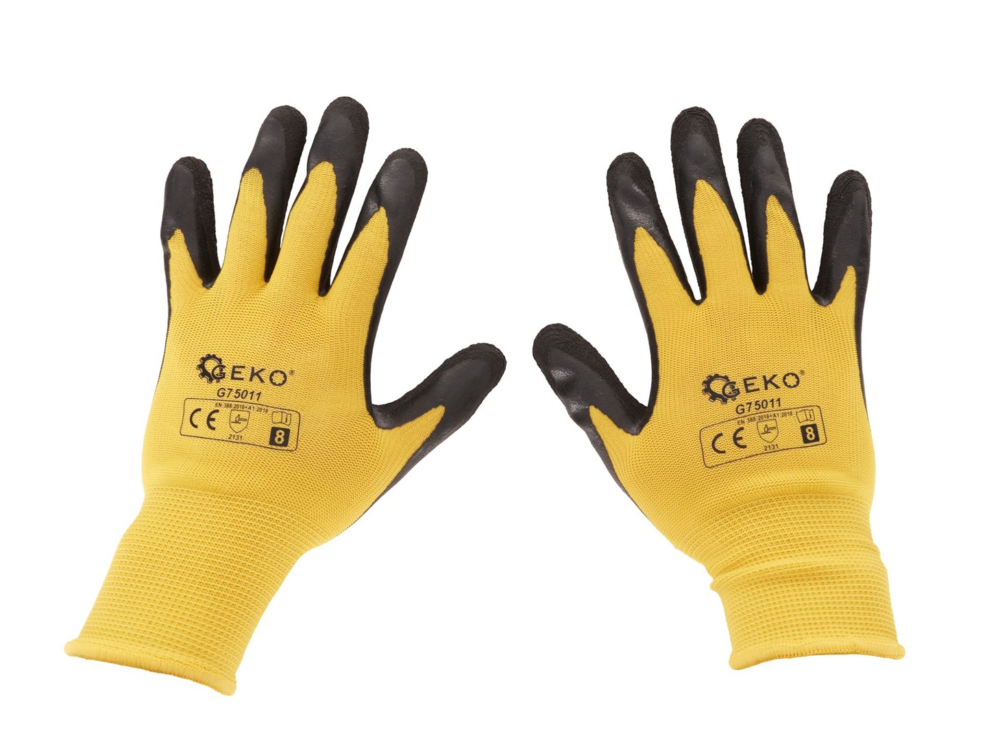 Coated protective gloves size 8 – yellow