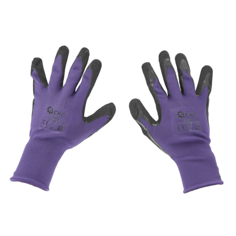 Coated protective gloves size 10 – purple