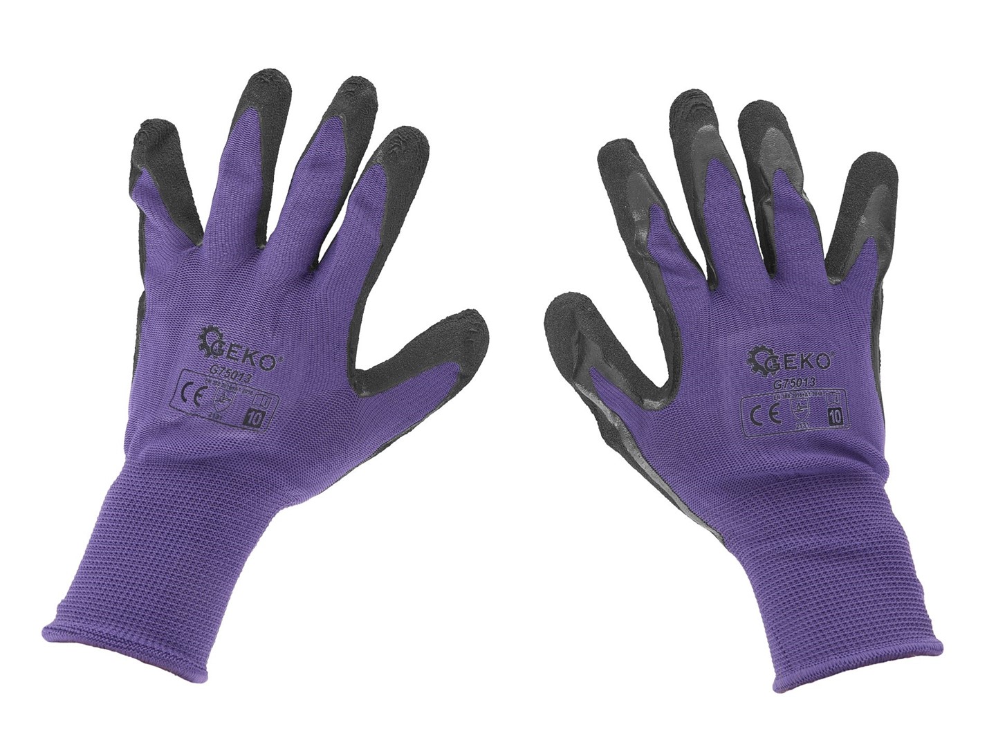 Coated protective gloves size 10 – purple