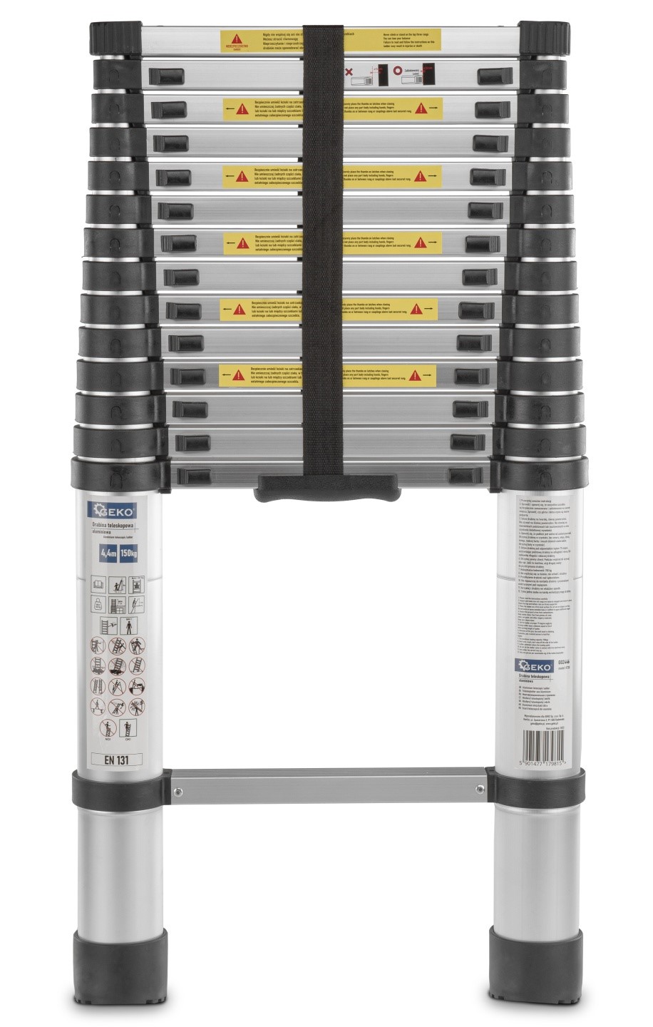 Hliníkový teleskopický rebrík 4,4 m 150 kg (1)