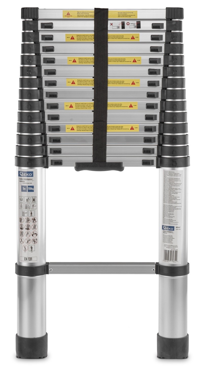 Hliníkový teleskopický rebrík 5m 150kg (1)