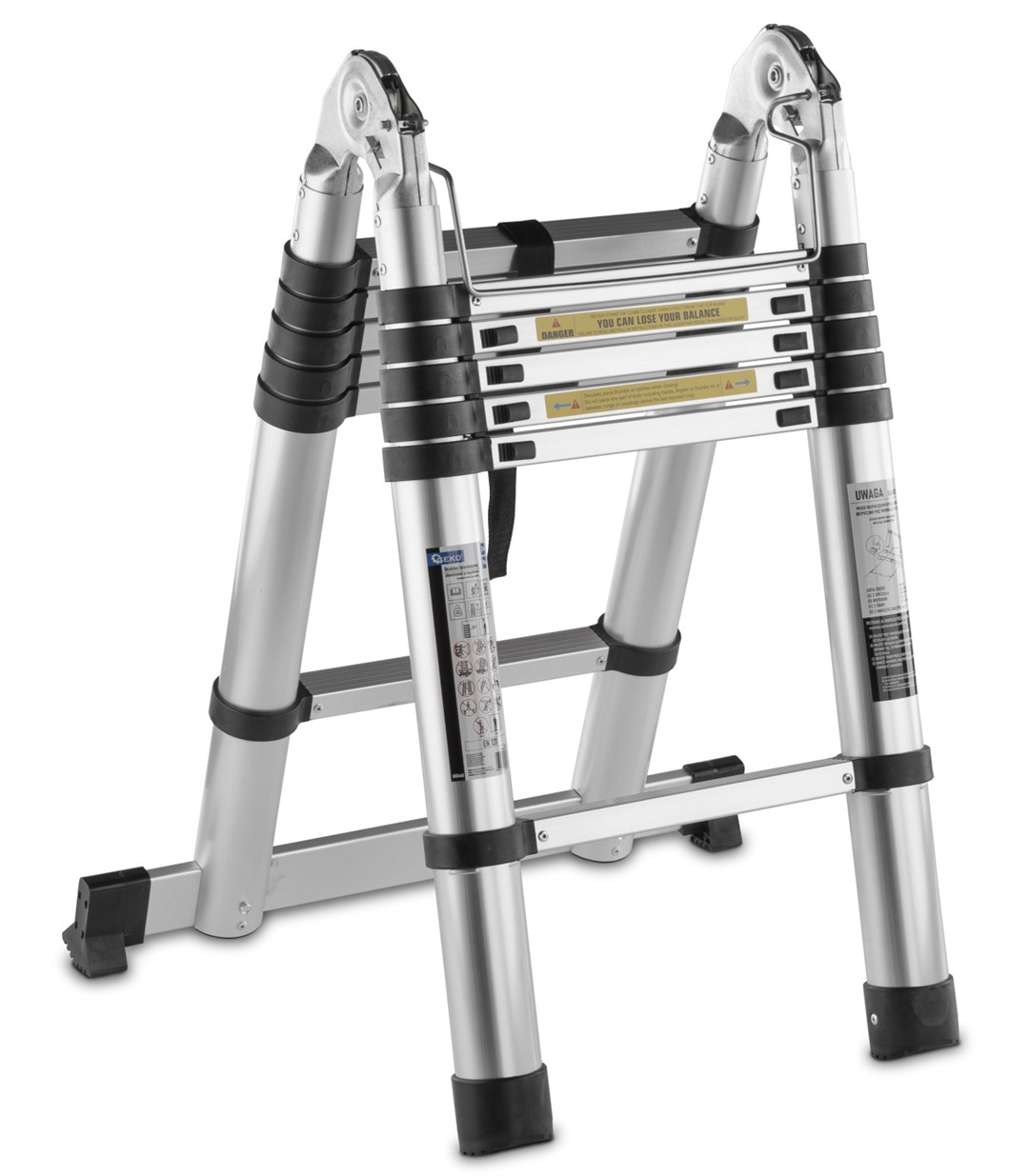 3.8m aluminum telescopic articulated ladder 150kg