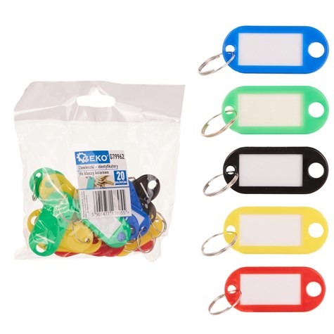 Plastic colored key tags 20pcs