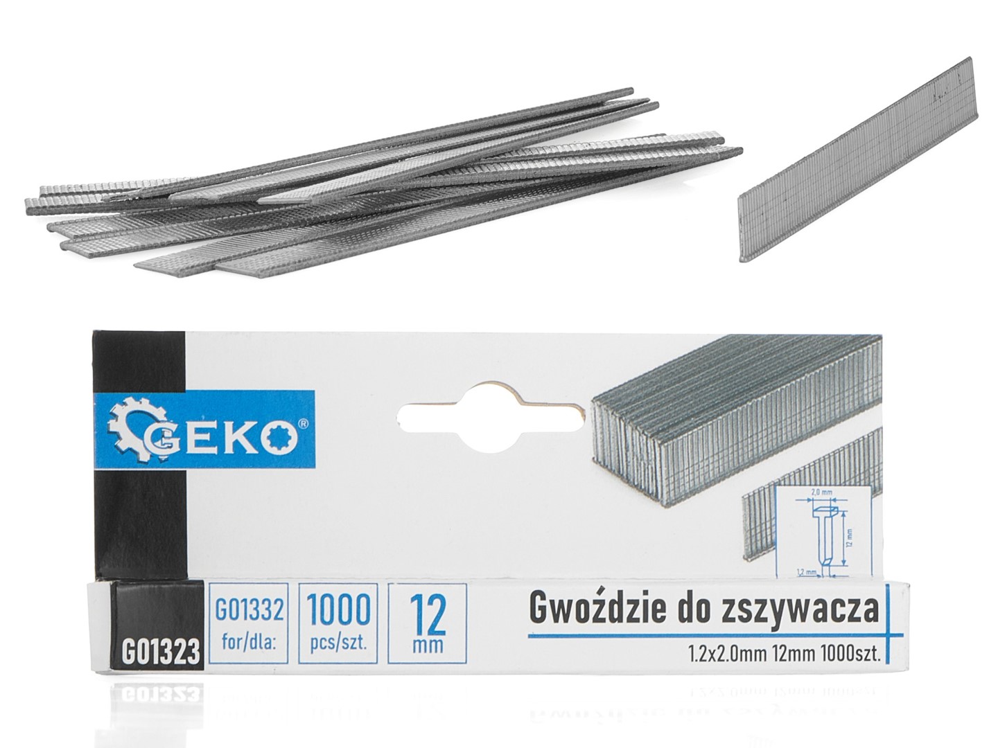 Gwoździe do zszywacza 1.2x2.0mm 12mm 1000szt. (200)