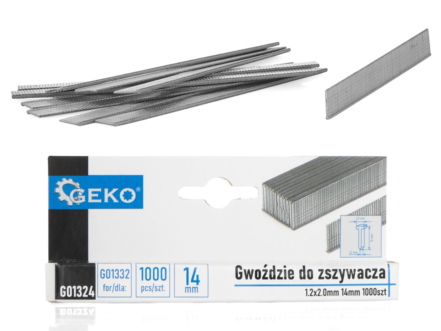 Gwoździe do zszywacza 1.2x2.0mm 14mm 1000szt. (200)