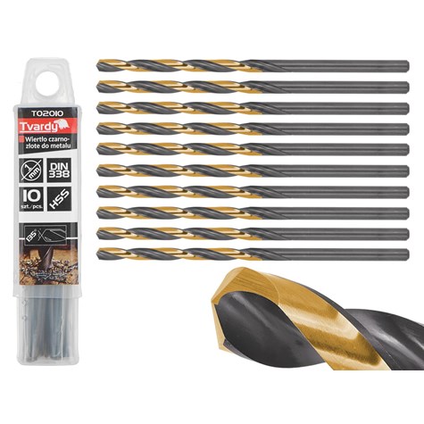 HSS 1.00mm black & gold metal twist drill bit