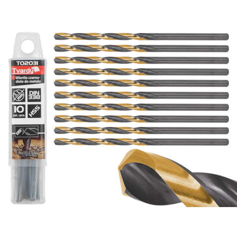 HSS 3.10mm black & gold metal twist drill bit